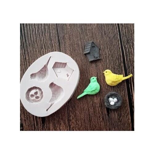 100pcs Kinds Of Cute Bird Shape Silicone Mold , Fondant Candle Molds, Chocolate Moulds, Silicone Molds For Cakes