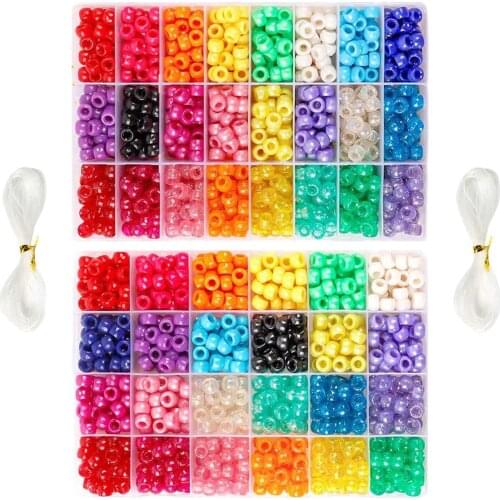 1900pcs Seed Beads Pony Beads with Elastic Strings Kit Pendant Making for DIY Bracelets Jewelry Making Handmade Finding Crafts