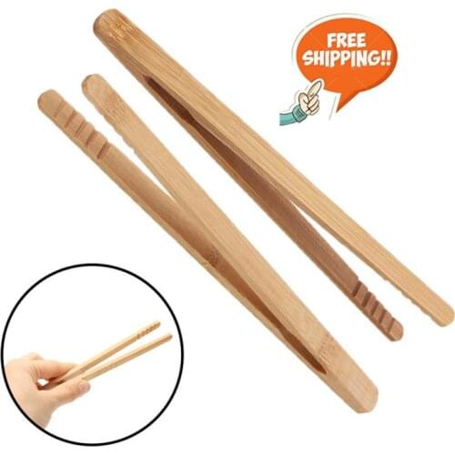2pcs Wooden Tea Clip Bamboo Kitchen Salad Food Toast Tong Tweezer Bacon Sugar Ice Tea Utensil Teaware Accessories Tea Tweezer