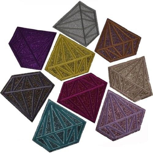 2Pcs Glittering Diamonds Embroidery Patch Iron On patches for Craft Clothing Bag Badges Sewing DIY Decoration