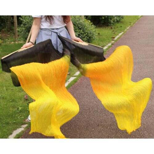 2016 High Quality Silk Belly Dance Fan Dance 100% Real Silk Veils Left+right blue Colors On Sale 180*90 cm picture color