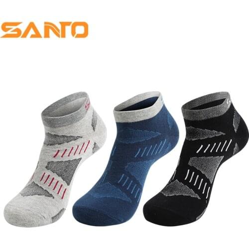 SANTO Brand 3 Pairs New Thermal Running COOLMAX Sport Socks Mens Outdoor Comfortable summer Sport Sock S011
