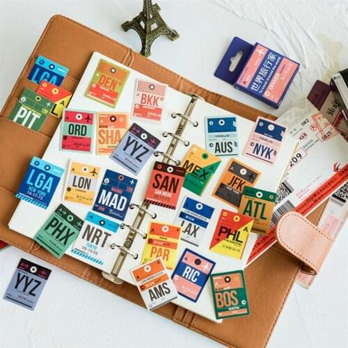 42 Styles Can Choolii Traveller Stickers Boxed Stickers DIY Scrapbooking Paper Diary Planner Album Vintage Seal Decoration