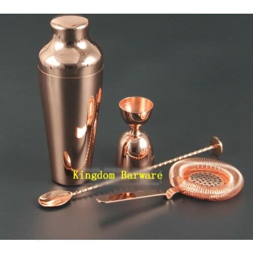 4 Pieces French Style Cocktail Shaker Mixer Drink Bartender Kit Bar Set Tool