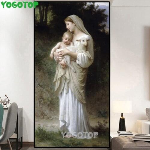 5D diy diamond painting Abstract Jesus And Virgin Mary Baby Portrait Full mosaic embroidery Vertical version decor YY4971
