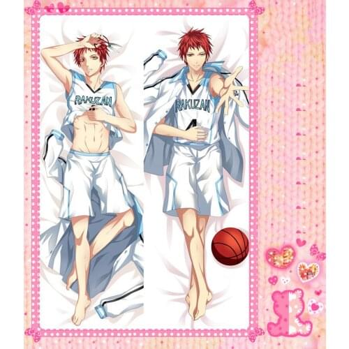 Anime Cartoon Kuroko No Basketball Double Bolster Hugging Pillow Case Cover Pillowcase Peach Skin 2 Way / WT No.54044