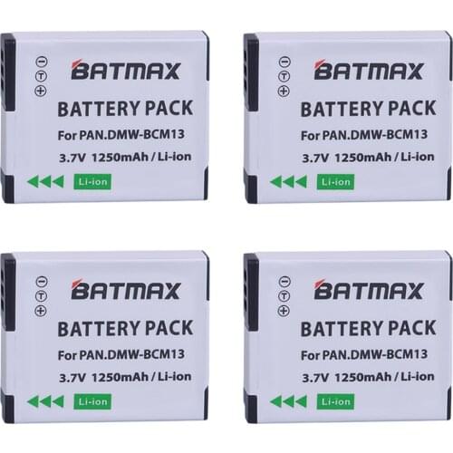 Batmax 4Pcs DMW-BCM13 BCM13 DMWBCM13 Battery for Panasonic Lumix ZS40, TZ60, ZS45,TZ57, ZS50 ,TZ70, ZS27,TZ37, and TZ41