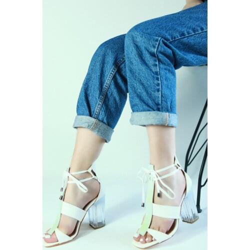 White Skin Women 'S Transparent Heels Shoes