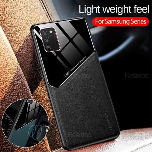 Case Car Magnetic Holder Leather Texure Phone Cover For Samsung A32 A02S A12 A42 A52 A72 5G Protective Case a 32 02s 52 42 72a