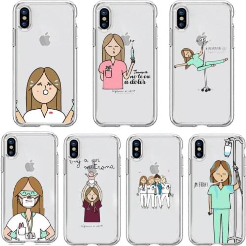Nurse Medical Medicine Health Heart Phone Case Transparent soft For iphone 5 5s 5c se 6 6s 7 8 11 12 plus mini x xs xr pro max