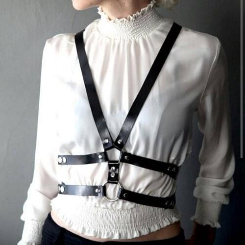 CKMORLS Sexy Body Chest Harness Women Harness Goth Garter Sword belt Leather Lingerie Costume Suspender Punk Erotic Bdsm Bondage