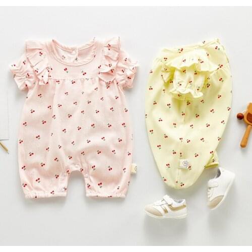 Childrens clothing baby one-piece summer thin girl short-sleeved romper outer wear summer dress female newborn clothes