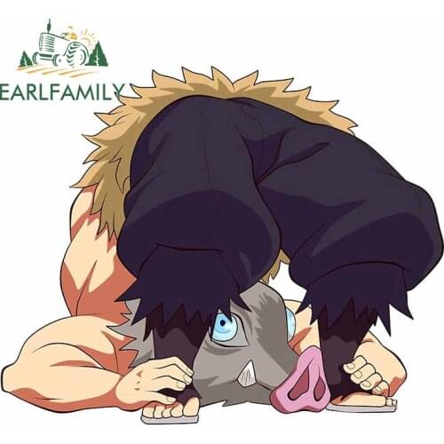 EARLFAMILY 13cm x 10.8cm for Demon Slayer Car Assessoires Stickers DIY Auto Surfboard Decal Creative Bumper Occlusion Scratch