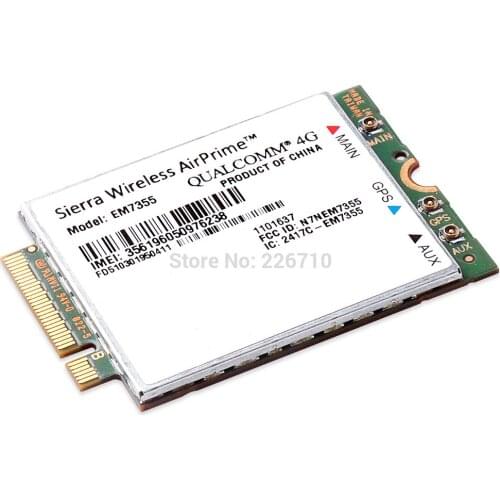Gobi5000 EM7355 LT4111 LTE/EVDO/HSPA+42Mbps NGFF 4G AirPrime WLAN Card SPS:704030-001 For HP820 840 850 G1 14 15 17 Sierr.a