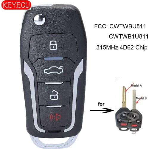 KEYECU Upgraded Flip Remote Car Key Fob 433MHz 4D62 Chip 4 Button for Subaru Tribeca 2011-2014 FCC: CWTWBU811, CWTWB1U811