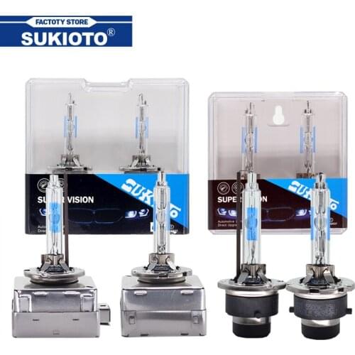 SUKIOTO 2PCS New D1S D3S D2S D4S 5500K Xenon HID Bulb Lamps Car Headlight 12V 35W D1 D2 D3 D4 HID Lights With Metal Bracket