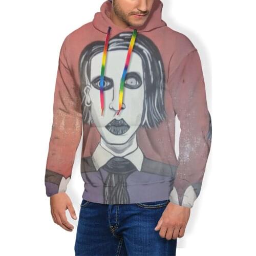 Marilyn Manson Hoodie Marilyn Manson Hoodies Warm Polyester Pullover Hoodie Long Male XXX Purple Hoodies