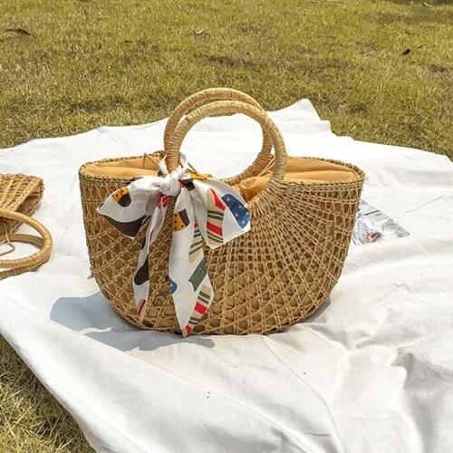 Fashion Large Capacity Straw Bag Summer Beach Bag Woven Handbag Shoulder Bag Rattan Totes Bag Travel Lady Straw Hand Bolsas