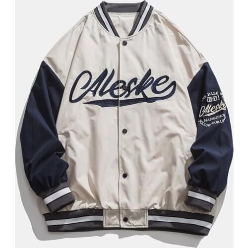 High Quality Embroidery Baseball Jackets for Men Fashion Loose Letter Coat Street Retro Clothes Oversized Jacket 2021 Autumn men