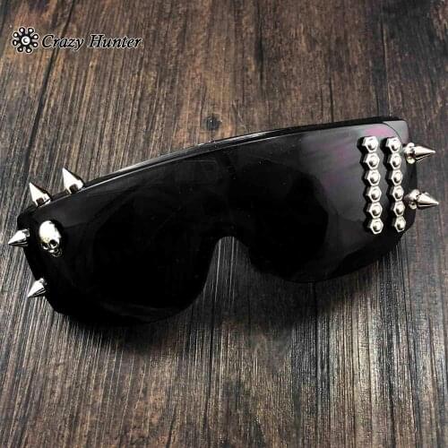 Punk Studded Sunglasses Mens Steampunk Rock Cosplay Eyeglasses