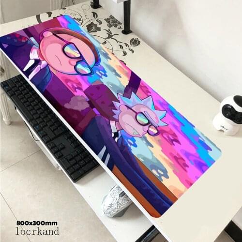 Mousepad Cartoon Anime Rick Morty Creative Funny Locking Edge Keyboard Mouse Pad XXL Computer Carpet Gamer Gaming Play Desk Mat