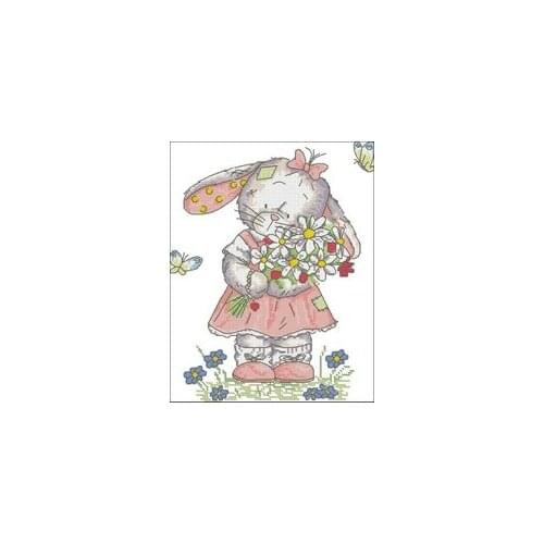 YIXIAO Counted Cross Stitch Kit Cross stitch RS cotton with cross stitch Haejbgqs Patched rabbit (25)