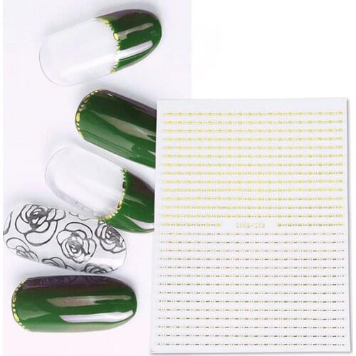 Nail Art Sticker Gold Colour Geometry Shapes PET Material Long-lasting Nail Art Sticker For Salon