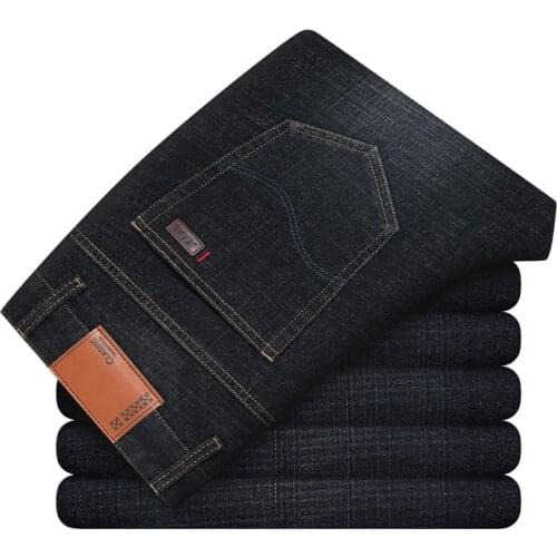 Autumn Winter New MenS Classic Brand Jeans Business Fashion Casual All-Match Denim Trousers Male Loose Straight Stretch Pants