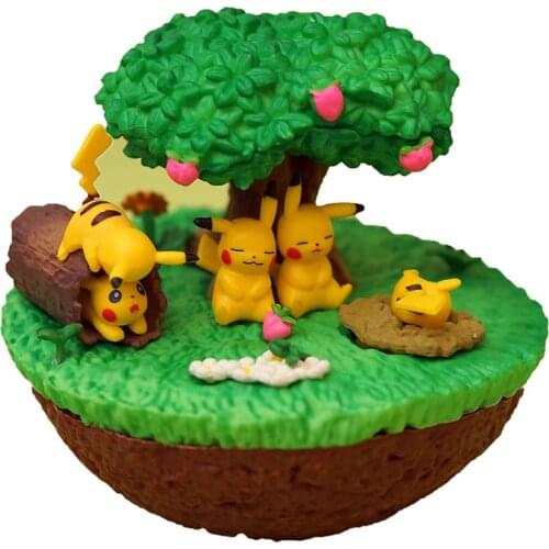 New Anime Pikach in the Sunny Forest Ball Pokemones Figure Toys Transparent PokeBalls with Pika Dolls Action Figure Toys Gifts