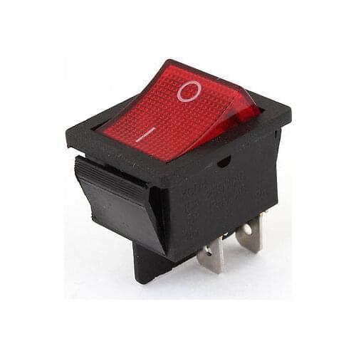 Free shipping!AC 125V/20A 250V/16A DPST ON/OFF 4 Pins Rocker Boat Switch Red