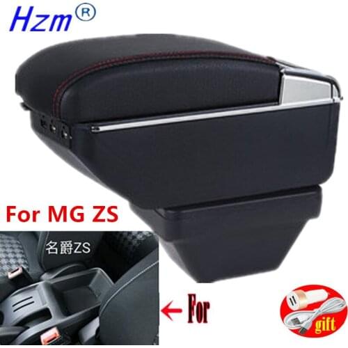 For MG ZS Armrests For MG ZS car Center Console Storage armrest Box modification accessories with LED USB Can charge