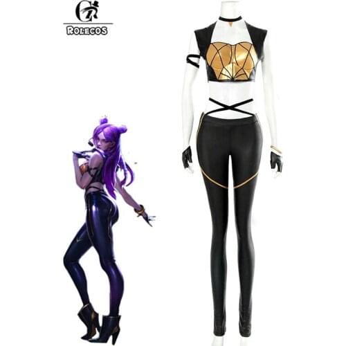 ROLECOS LOL KDA Kaisa Cosplay Costume KDA Cosplay Costume Game Kaisa Outfit K/DA Group LOL Character Cos with Gloves
