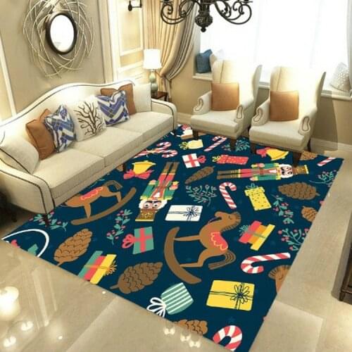 Merry Christmas Carpets Soft Flannel 3D Printed Rugs Mat Rugs Anti-slip Large Rug Carpet Home Decoration Style-4