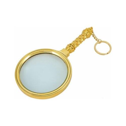 Handheld 7X Magnifier Magnifying Glass Illuminated Magnifier Gold Tone