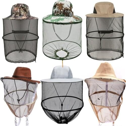 Variety Of Patterns Shapes Beekeeping Hats Safety Head Net High-visibility Nets Full Protection Against Mosquitoes Bees Insect