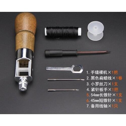 Sewing Needle Leather Sewing Awl Kit Hand Stitcher Set Lock Stitching Hand Stitcher Thread Needles Kit Craft Stitch Tools
