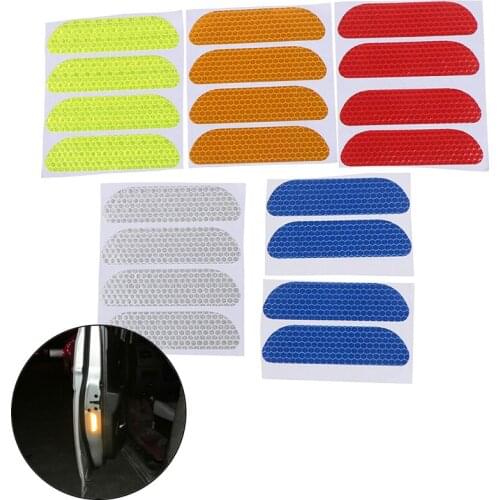 4Pcs Car Open Reflective Tape Reflective Strips Waterproof Car Warning Stickers Night Driving Safety Lighting Luminous Tapes Hot