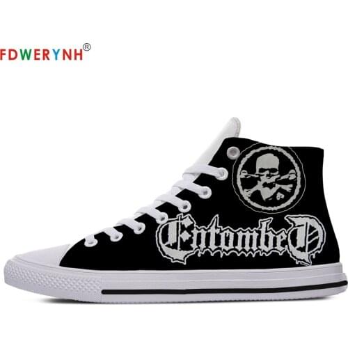 Off White Entombed Street Mens Casual Shoes Customized Printed Men High-top Canvas Shoes Breathable Lace-up Shoe