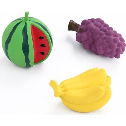Funny Simulation Fruit Pet Dog Toys For Small Dogs Bite Resistant Squeaky Puppy Cat ToyWatermelon Banana Chew Dogs Toys Pets