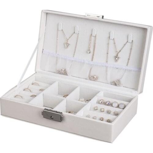 Women Portable Jewelry Makeup Organizers Travel Cosmetic Lipstick Collection Box Necklaces Earrings Bracelet Display Accessories