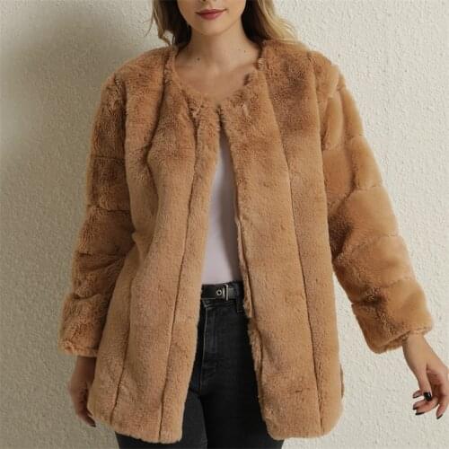 Women Coat Mink Coats Winter Top Fashion Fur Coat Elegant Thick Warm Outerwear Fake Fur Jacket Chaquetas Mujer 2021 L3