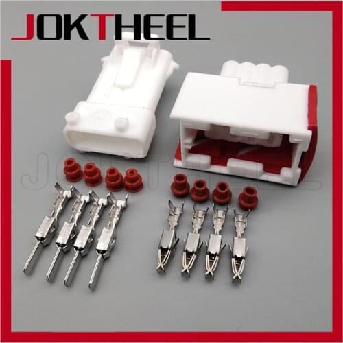 1/5/10/20set Tyco Amp 4 Pin way male female waterproof White auto electric Connector Oxygen Sensor plug for QQ Citroen 144998-5