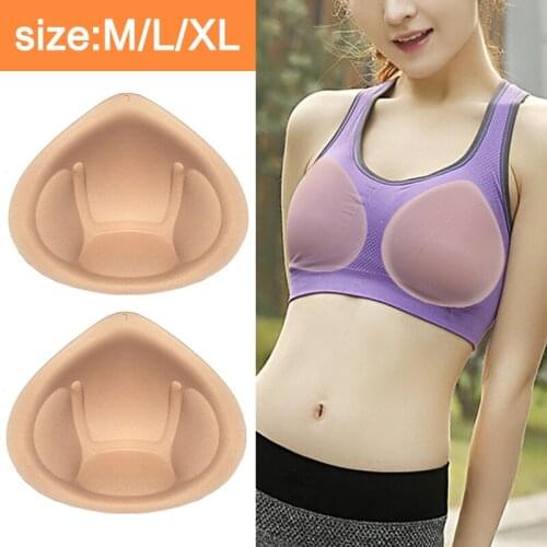 1 Pair Realistic Strap Sponge Breast Forms Fake Boobs Enhancer Bra Padding Inserts For Crossdresser Cosplay Swimsuits M L XL XXL