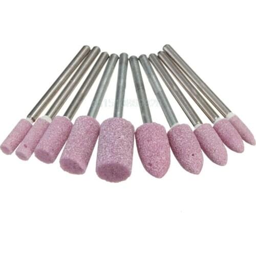 10Pcs 1/8 " Abrasive Polishing Mounted Stone Rotary Tool Grinding Wheel Red M126 hot sale