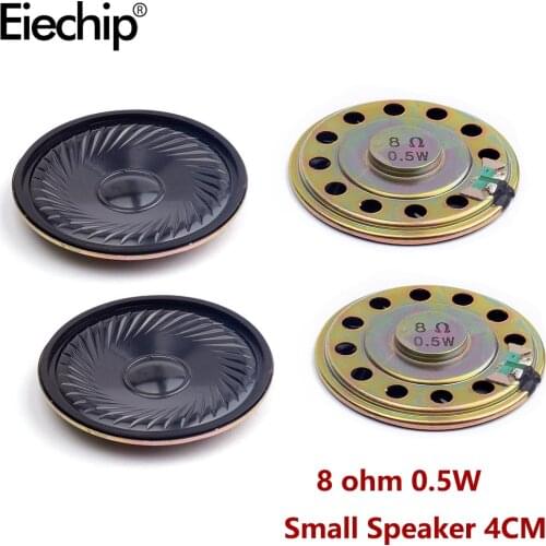 10PCS/lot 8 ohm 0.5W Horn Speaker 40MM 4CM Diameter 1/2W 8R 0.5W Small Loudspeaker Electronic Ultra-thin Speakers For Arduino