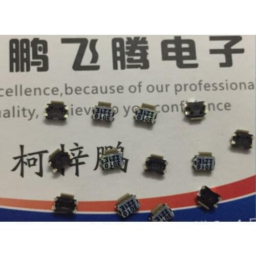 10PCS/lot French C&k KMS221GPLFS flat head small tortoise touch side button switch patch 4 feet mobile phone micro-motion