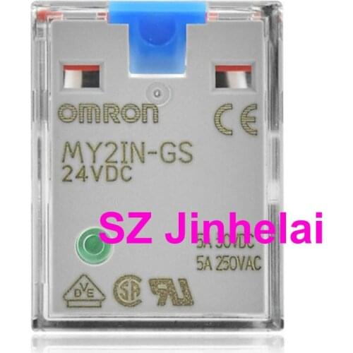 10pieces OMRON MY2IN-GS DC24V Authentic Original Intermediate Relay 24VDC 2NO 2NC 8pin (Is MY2N-GS Updated version)