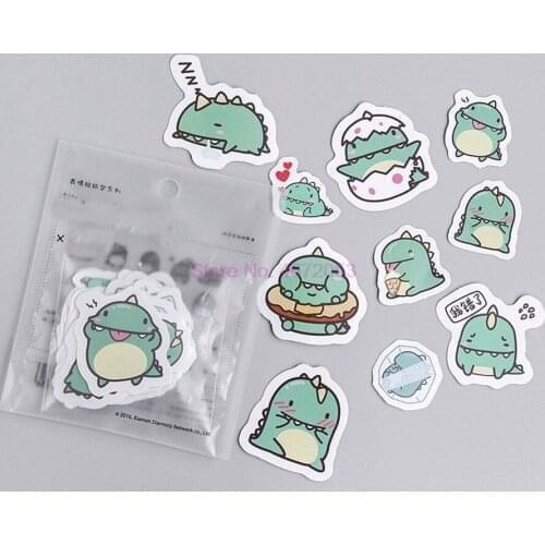 1000packs Creative Little Dragon Green Paper Sticker Decoration DIY Ablum Diary Scrapbooking Label Sticker Cute Stationery TZ100