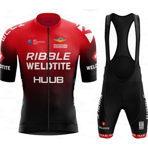 HUUB New Cycling Jersey Set 2021 Men Ribble Weldtite Team MTB Race Cycling Clothing New Short Sleeve Outdoor Riding Bike Uniform