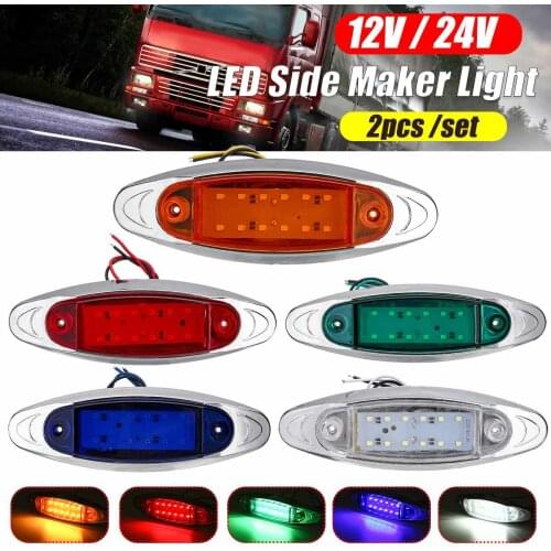 4pcs 12V 24V 12 Led Car Truck Side Marker Lights Signal Lamp Side Light Tail Light Trailer Bus Boat Lorry Caravan
